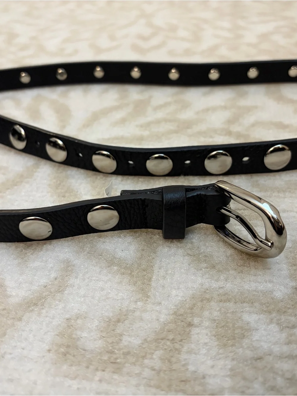 New Evereve Leather Studded Belt-M/L